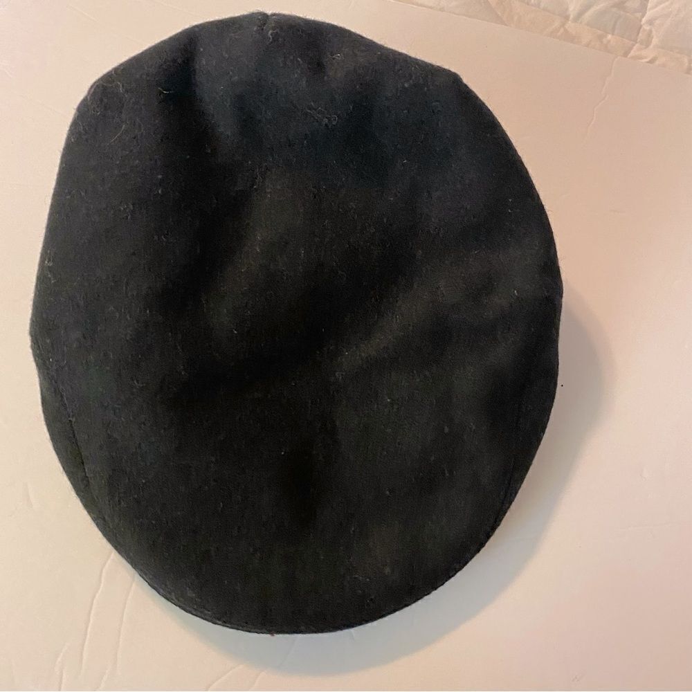 FEINION black Fashion newsboy Poplin Ivy cap Hat wool blend 58cm